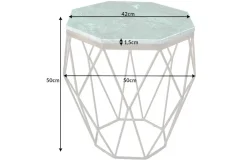 Riess-Ambiente Beistelltische|Goldene Möbel > Abstrakter Beistelltisch DIAMOND 50cm grün Marmor messing Metall