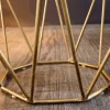 Riess-Ambiente Goldene Möbel|Mehr... > Abstrakter Beistelltisch DIAMOND 50cm natur Akazie Massivholz messing Metallgestell