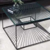 Riess-Ambiente Industrial Loft|Couchtische & Truhen > Abstrakter Couchtisch ILLUSION 60cm schwarz Metall Glas handmade modernes Design