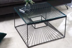 Riess-Ambiente Industrial Loft|Couchtische & Truhen > Abstrakter Couchtisch ILLUSION 60cm schwarz Metall Glas handmade modernes Design