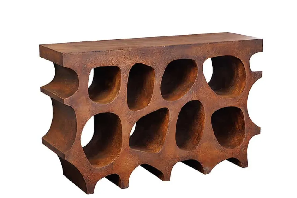 Riess-Ambiente Konsolentische > Abstrakter Konsolentisch ART AMBIENTE 120cm kupfer Edelrost-Look Beton