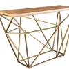 Riess-Ambiente Mehr...|Konsolentische > Abstrakter Konsolentisch DIAMOND 120cm natur messing Mangoholz Metallgestell