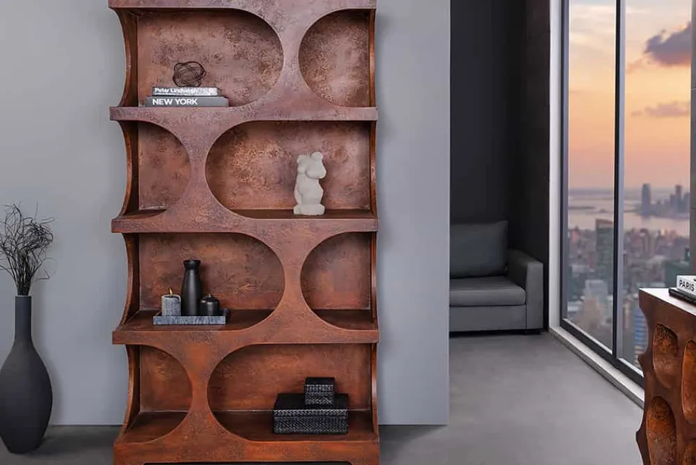 Riess-Ambiente Standregale > Abstraktes Regal ART AMBIENTE 180cm kupfer Beton Edelrost-Look Standregal