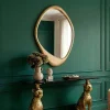 Riess-Ambiente Goldene Möbel|Spiegel > Asymmetrischer Wandspiegel ORGANIC 95cm gold flexibel aufhängbar