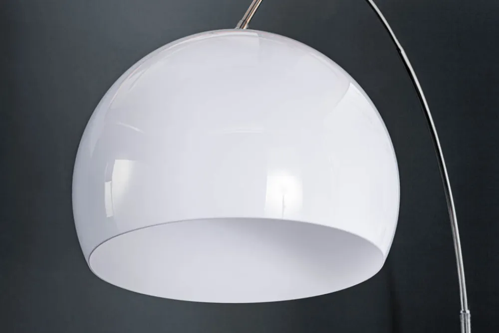 Riess-Ambiente Retro Möbel|Stehleuchten > Ausziehbare Bogenlampe LOUNGE DEAL 175-205cm weiß Marmorfuß Stehlampe