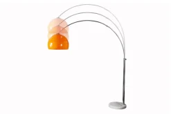 Riess-Ambiente Retro Möbel|Stehleuchten > Ausziehbare Bogenlampe LOUNGE DEAL 175-205cm orange Marmorfuß Stehlampe