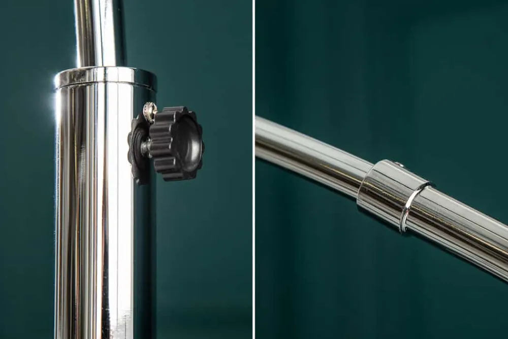 Riess-Ambiente Retro Möbel|Stehleuchten > Ausziehbare Bogenlampe LOUNGE DEAL 170-200cm weiß Leinenschirm Stehlampe