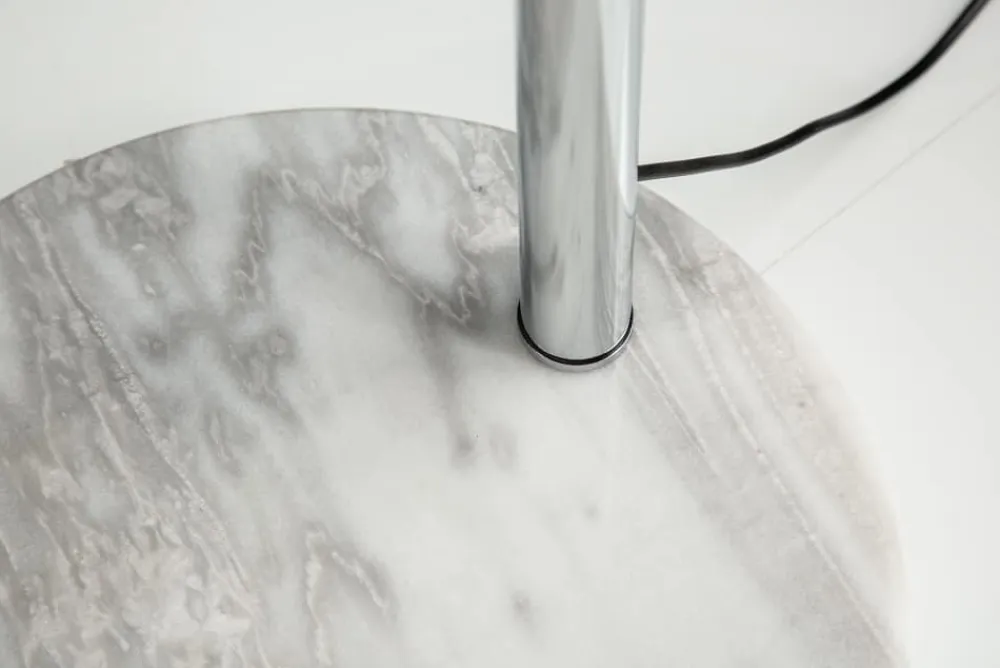 Riess-Ambiente Retro Möbel|Stehleuchten > Ausziehbare Bogenlampe LOUNGE DEAL 170-200cm weiß Leinenschirm Stehlampe