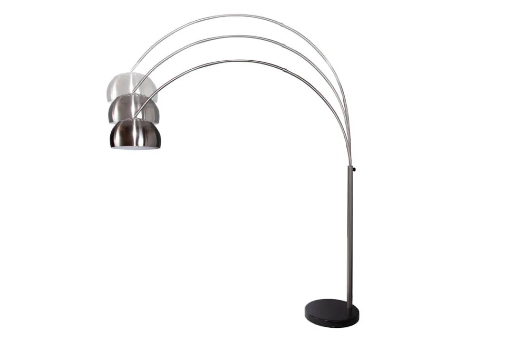 Riess-Ambiente Retro Möbel|Stehleuchten > Ausziehbare Bogenlampe LOUNGE DEAL 170-210cm chrom gebürstet Marmorfuß Stehlampe