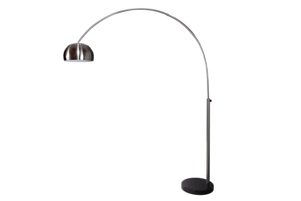Riess-Ambiente Retro Möbel|Stehleuchten > Ausziehbare Bogenlampe LOUNGE DEAL 170-210cm chrom gebürstet Marmorfuß Stehlampe
