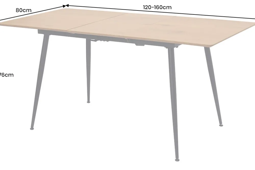 Riess-Ambiente Industrial Loft|Esstische > Ausziehbarer Esstisch APARTMENT 120-160cm natur Wildeiche schwarzes Metallgestell