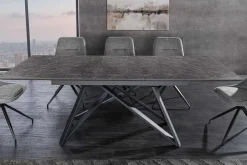 Riess-Ambiente Industrial Loft|Esstische > Ausziehbarer Esstisch ATLAS 160-200cm graphit grau Keramik schwarz Metall