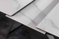 Riess-Ambiente Industrial Loft|Esstische > Ausziehbarer Esstisch ATLAS 160-200cm weiß Keramik schwarz Metall