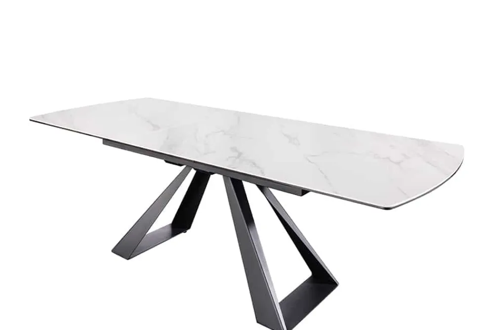Riess-Ambiente Industrial Loft|Esstische > Ausziehbarer Esstisch CONCORD 180-230cm weiß Keramik schwarz Metall