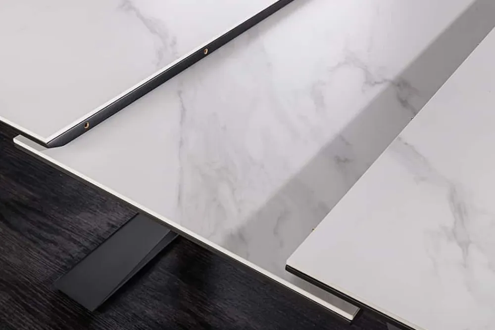 Riess-Ambiente Industrial Loft|Esstische > Ausziehbarer Esstisch CONCORD 180-230cm weiß Keramik schwarz Metall