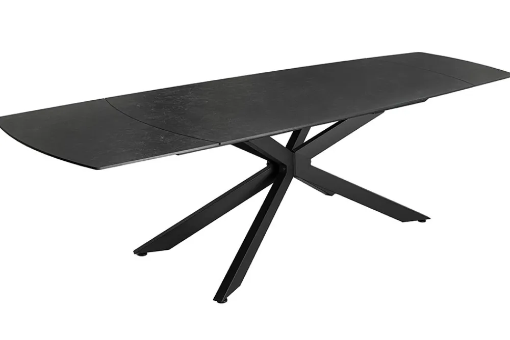 Riess-Ambiente Esstische > Ausziehbarer Esstisch COSMOS 160-240cm anthrazit Keramik schwarzes Metallgestell