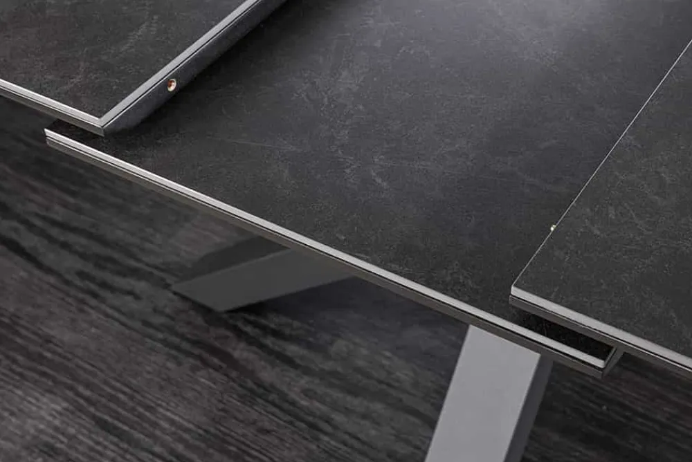 Riess-Ambiente Industrial Loft|Esstische > Ausziehbarer Esstisch ETERNITY 160-200cm graphit grau Keramik schwarz Metall