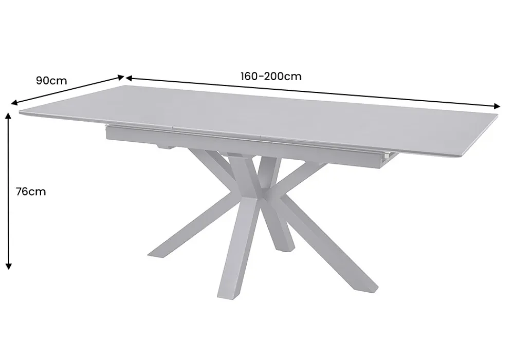 Riess-Ambiente Industrial Loft|Esstische > Ausziehbarer Esstisch ETERNITY 160-200cm graphit grau Keramik schwarz Metall