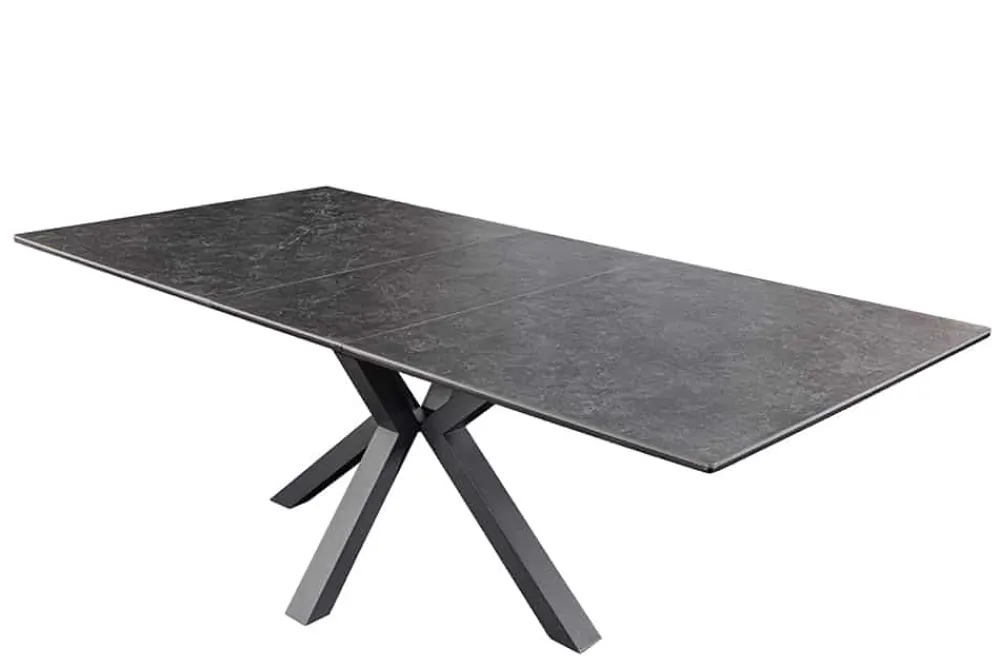 Riess-Ambiente Industrial Loft|Esstische > Ausziehbarer Esstisch ETERNITY 160-200cm graphit grau Keramik schwarz Metall