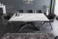 Riess-Ambiente Industrial Loft|Esstische > Ausziehbarer Esstisch EUPHORIA 180-220-260cm Marmor weiß Keramik made in Italy