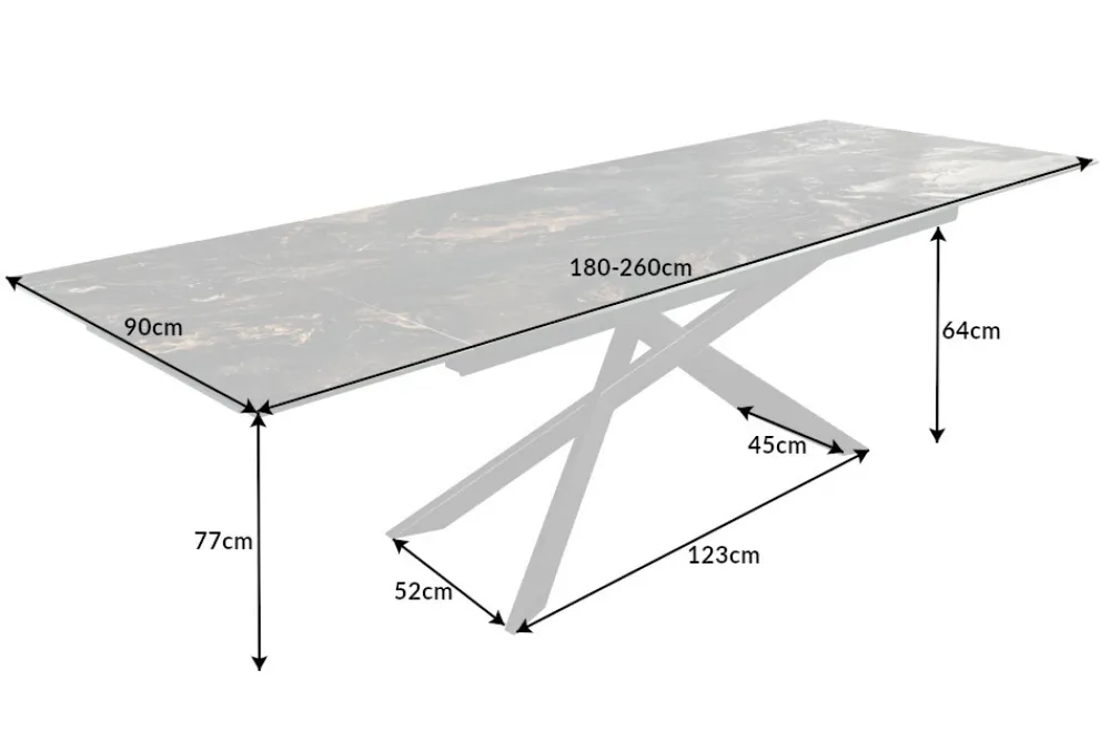 Riess-Ambiente Industrial Loft|Esstische > Ausziehbarer Esstisch EUPHORIA 180-220-260cm taupe Keramik made in Italy