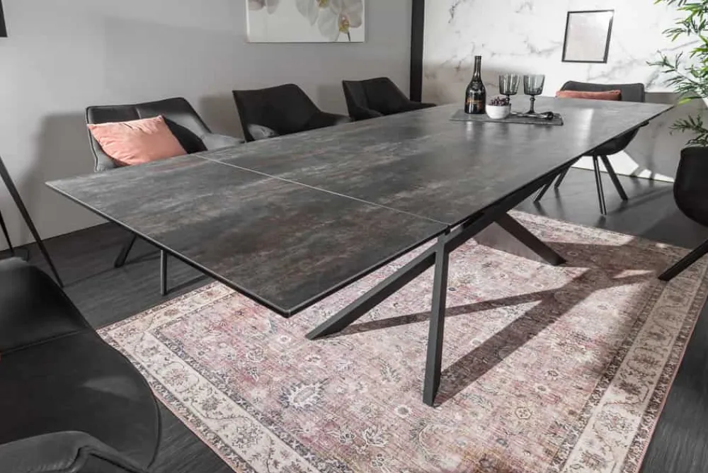 Riess-Ambiente Industrial Loft|Esstische > Ausziehbarer Esstisch EUPHORIA 180-220-260cm anthrazit Lava Keramik made in Italy