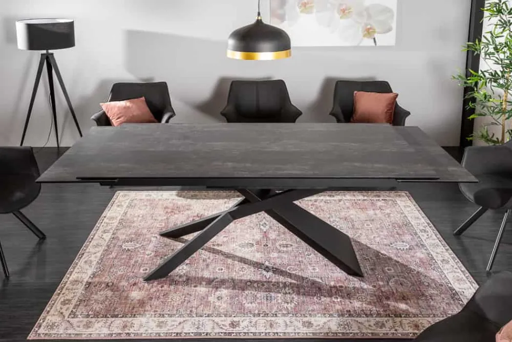 Riess-Ambiente Industrial Loft|Esstische > Ausziehbarer Esstisch EUPHORIA 180-220-260cm anthrazit Lava Keramik made in Italy