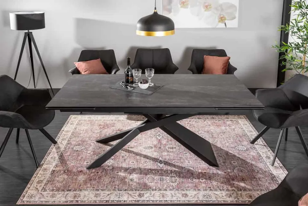 Riess-Ambiente Industrial Loft|Esstische > Ausziehbarer Esstisch EUPHORIA 180-220-260cm anthrazit Lava Keramik made in Italy