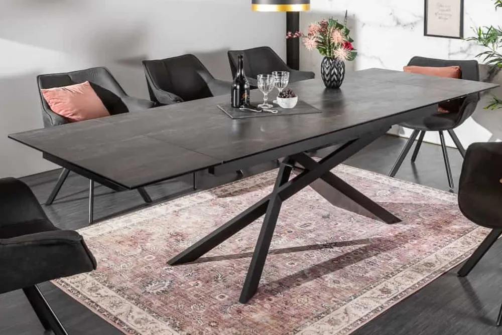 Riess-Ambiente Industrial Loft|Esstische > Ausziehbarer Esstisch EUPHORIA 180-220-260cm anthrazit Lava Keramik made in Italy