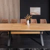 Riess-Ambiente Industrial Loft|Esstische > Ausziehbarer Esstisch GIANT 180-300cm natur Eiche schwarz Metall X-Gestell