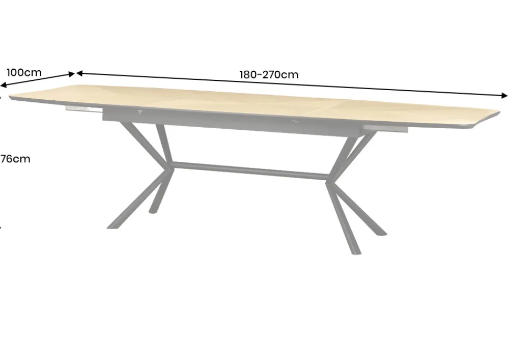 Riess-Ambiente Industrial Loft|Esstische > Ausziehbarer Esstisch GRANDEZZA 180-270cm natur Eiche schwarz Metall