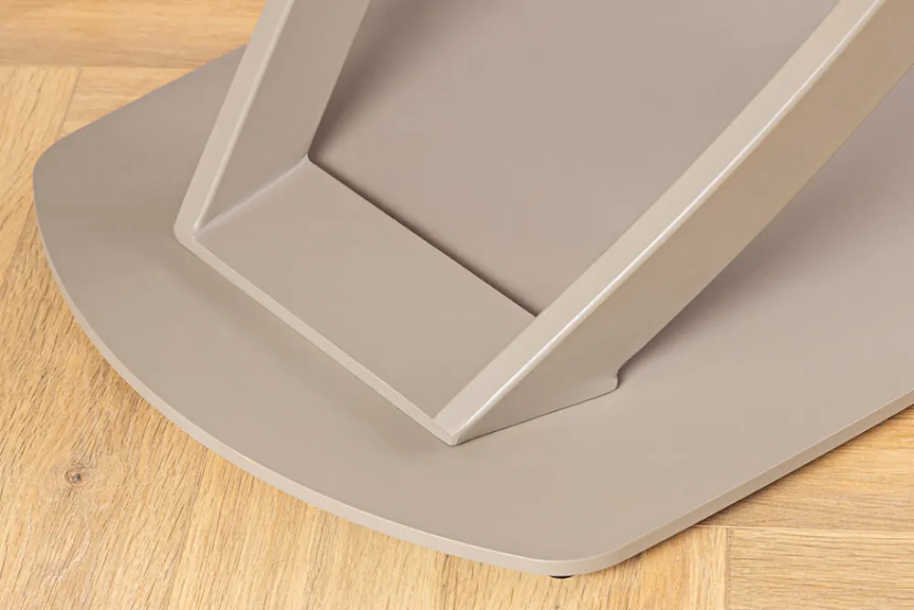 Riess-Ambiente Esstische > Ausziehbarer Esstisch INCEPTION 130-190cm oval Travertin Keramik champagner greige