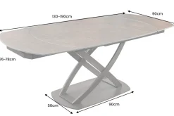 Riess-Ambiente Industrial Loft|Esstische > Ausziehbarer Esstisch INCEPTION 130-190cm rost oval Keramik bronze Gestell