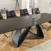 Riess-Ambiente Industrial Loft|Esstische > Ausziehbarer Esstisch INFINITY 180-260cm rost Keramik Marmor schwarz Metall