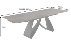 Riess-Ambiente Industrial Loft|Esstische > Ausziehbarer Esstisch INFINITY 180-260cm rost Keramik Marmor schwarz Metall