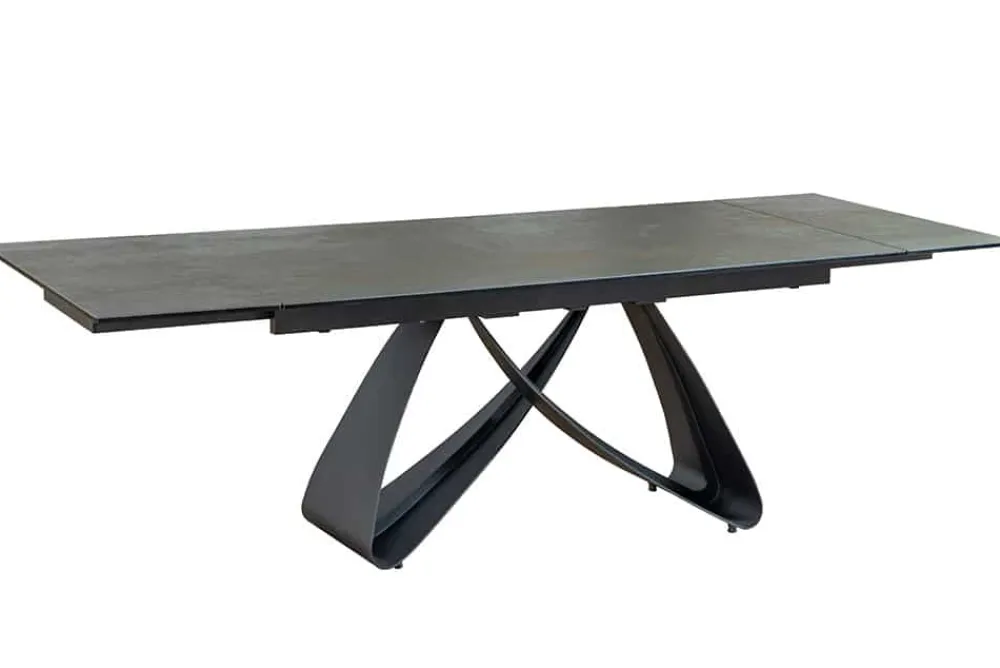 Riess-Ambiente Industrial Loft|Esstische > Ausziehbarer Esstisch INFINITY 180-260cm rost Keramik Marmor schwarz Metall