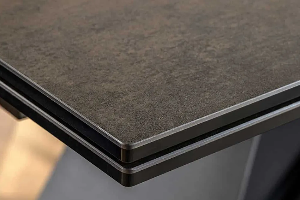 Riess-Ambiente Industrial Loft|Esstische > Ausziehbarer Esstisch INFINITY 180-260cm rost Keramik Marmor schwarz Metall