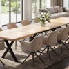 Riess-Ambiente Industrial Loft|Esstische > Ausziehbarer Esstisch LA FAMILIA 200-500cm natur Eichenholz schwarz Metall X-Gestell