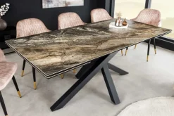 Riess-Ambiente Industrial Loft|Esstische > Ausziehbarer Esstisch MARVELOUS 180-220-260cm taupe Marmor Keramik made in Italy