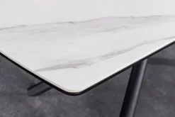 Riess-Ambiente Industrial Loft|Esstische > Ausziehbarer Esstisch MIKADO 180-230cm weiß Keramik schwarz Sterngestell