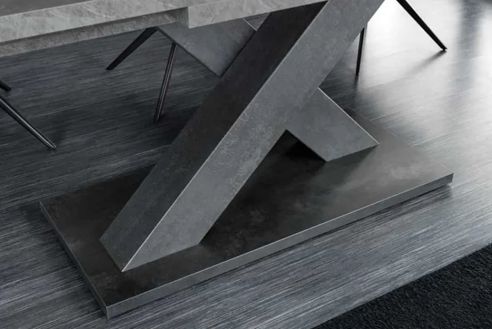 Riess-Ambiente Industrial Loft|Esstische > Ausziehbarer Esstisch MONTREAL 180-280cm grau graphit Keramik-Design X-Gestell