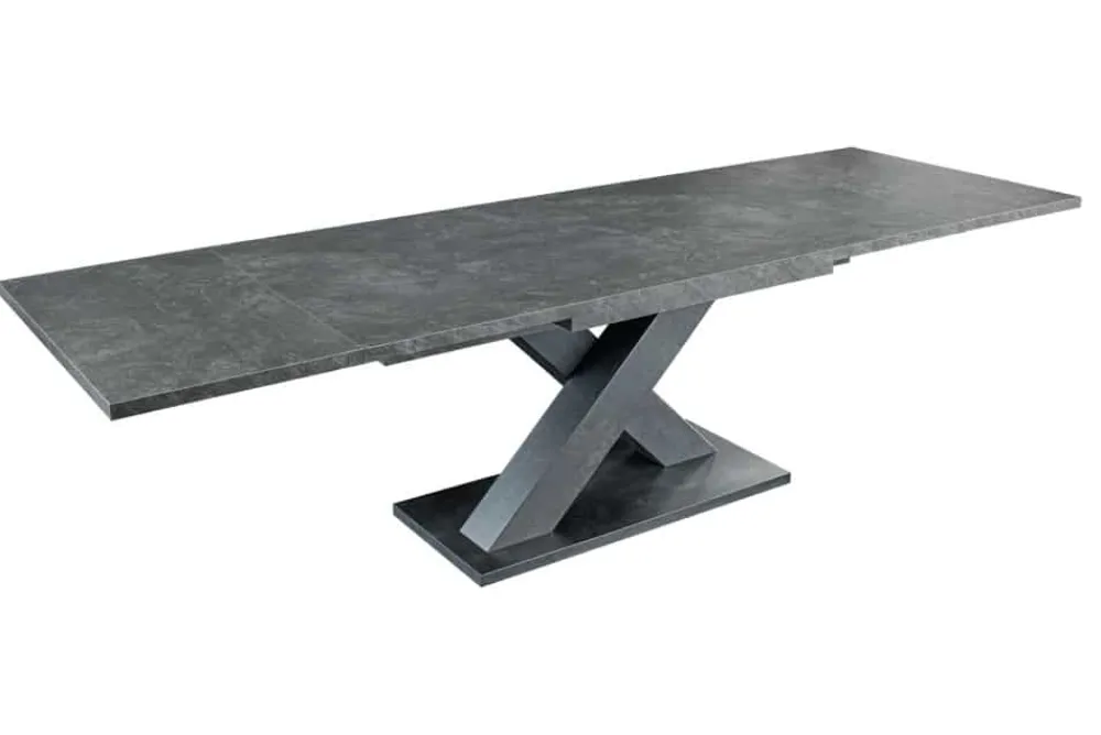 Riess-Ambiente Industrial Loft|Esstische > Ausziehbarer Esstisch MONTREAL 180-280cm grau graphit Keramik-Design X-Gestell