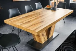 Riess-Ambiente Industrial Loft|Esstische > Ausziehbarer Esstisch MONTREAL 180-280cm natur Plankeneiche Holz-Design V-Gestell
