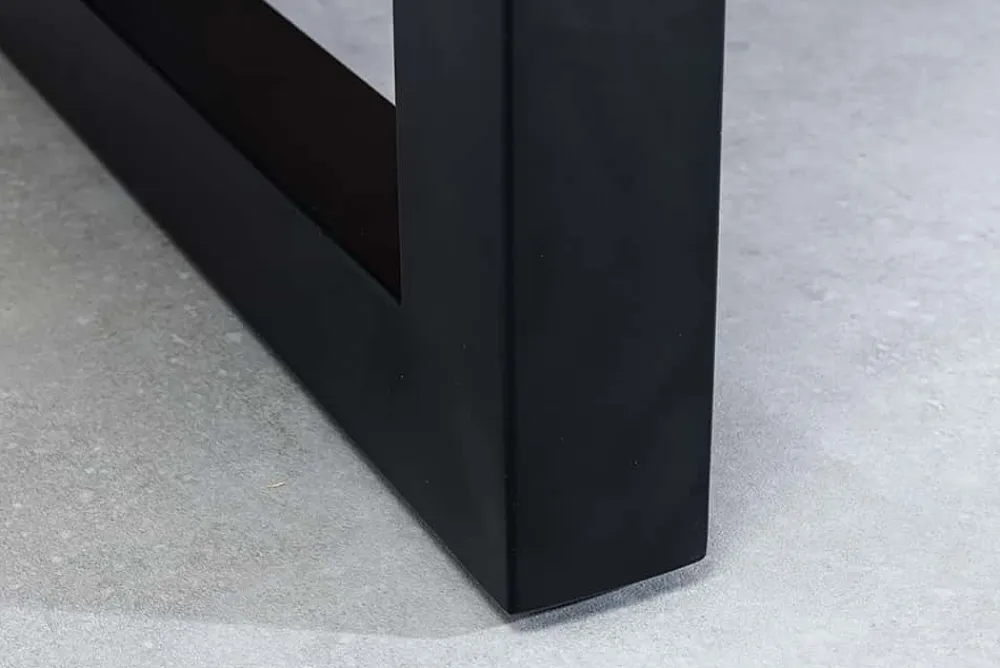 Riess-Ambiente Mehr...|Massivholzesstische > Ausziehbarer Esstisch MOSAIK 160-200cm braun Pinie recyceltes Massivholz Metall schwarz