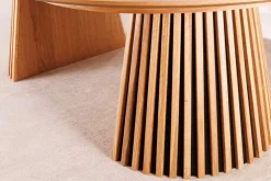 Riess-Ambiente Skandinavisch|Esstische > Ausziehbarer Esstisch VALHALLA WOOD 120-160-200cm natur Eichenholz oval Säulenfuß
