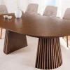 Riess-Ambiente Skandinavisch|Esstische > Ausziehbarer Esstisch VALHALLA WOOD 120-160-200cm smoked braun Eichenholz Säulenfuß