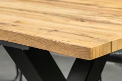 Riess-Ambiente Industrial Loft|Esstische > Ausziehbarer Esstisch WILD 180-220cm braun Wildeichen-Optik schwarz Baumkante