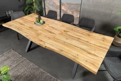 Riess-Ambiente Industrial Loft|Esstische > Ausziehbarer Esstisch WILD 180-220cm braun Wildeichen-Optik schwarz Baumkante