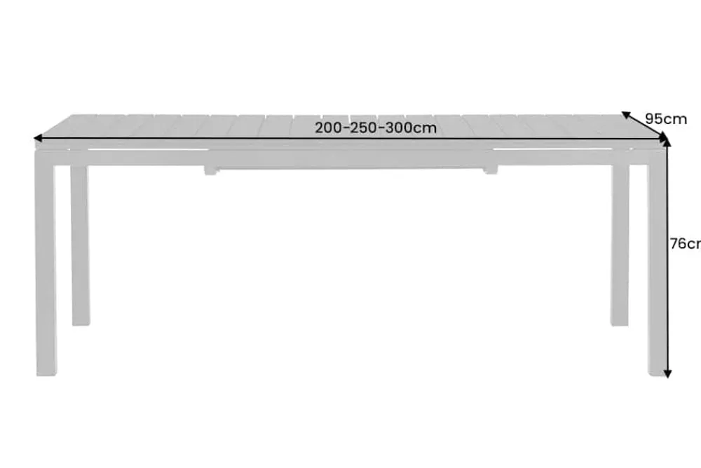 Riess-Ambiente Haus & Garten|Skandinavisch > Ausziehbarer Gartentisch DESIGNO 200-250-300cm grau Aluminium In- und Outdoor Esstisch