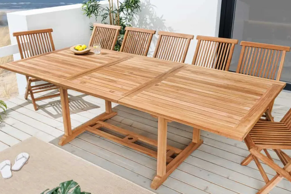 Riess-Ambiente Mehr...|Massivholz Gartenmöbel > Ausziehbarer Gartentisch EMPIRE TEAK 170-230cm natur Teakholz massiv wetterfest